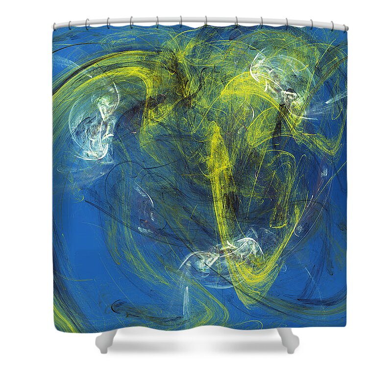 Art Shower Curtain featuring the digital art Zero Tolerance Policy by Jeff Iverson
