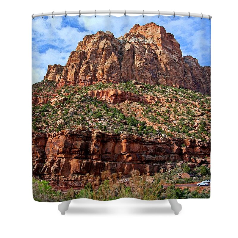 Photography By Suzanne Stout Shower Curtain featuring the photograph Zion National Park by Suzanne Stout