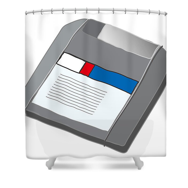  Shower Curtain featuring the digital art Zip Disk by Moto-hal