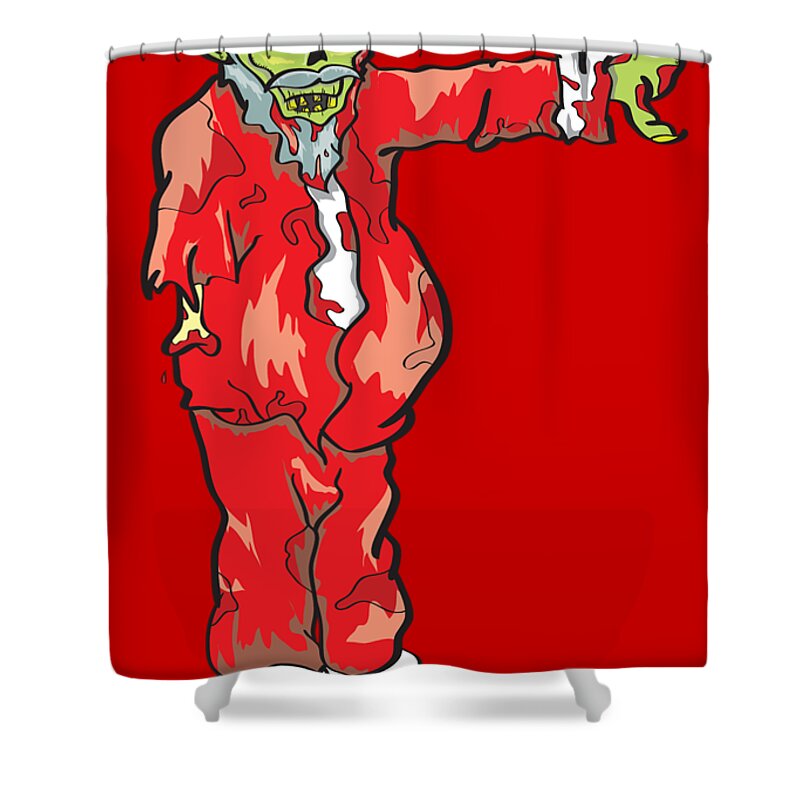 Santa Shower Curtain featuring the digital art Zombie Santa Claus Illustration by Jorgo Photography