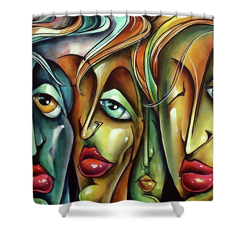  Shower Curtain featuring the painting ' Pieces of Eight' by Michael Lang