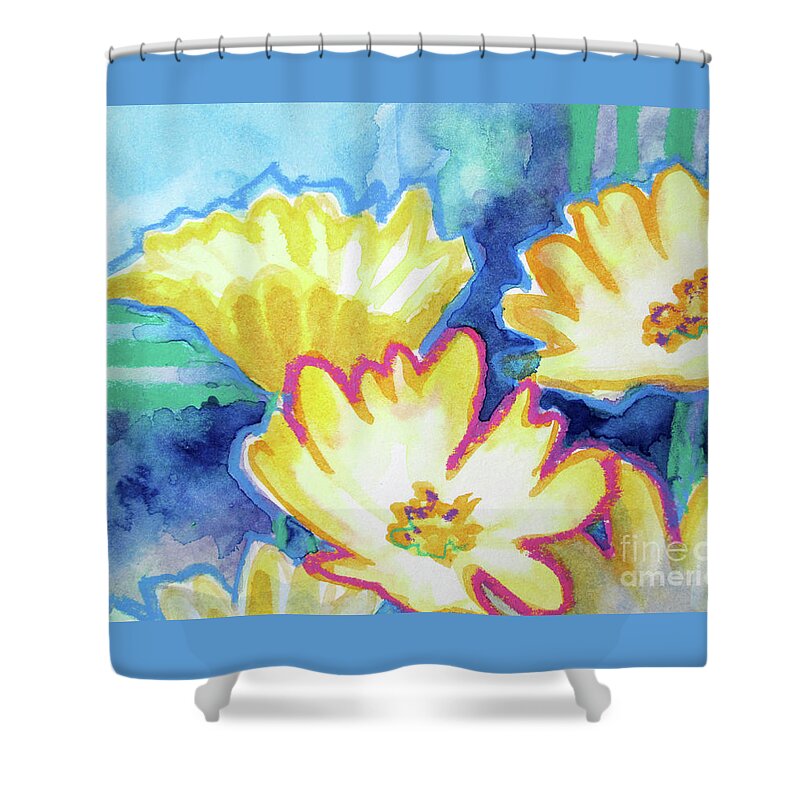 Paintings Shower Curtain featuring the painting 06 Pretty Petals by Kathy Braud
