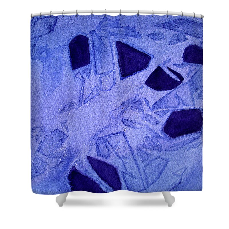 Paintings Shower Curtain featuring the painting 09 Purple Abstract 2 by Kathy Braud