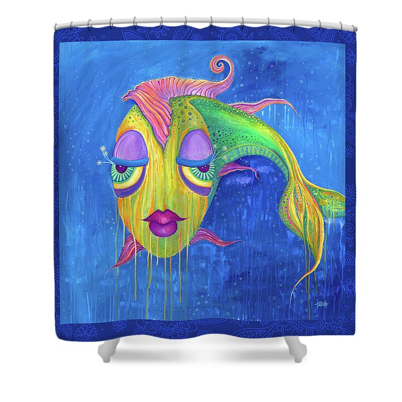 Fish Shower Curtain featuring the digital art A Beautiful Shade of Broken by Tanielle Childers