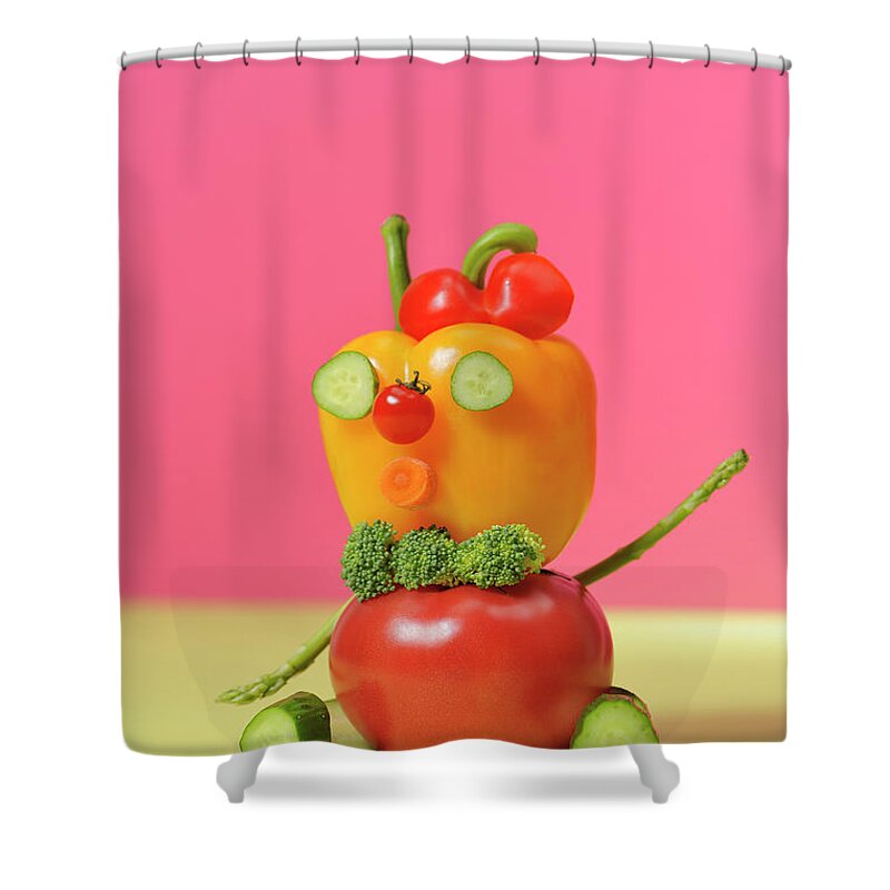 Kyoto Prefecture Shower Curtain featuring the photograph A Vegetable Doll #1 by Yagi Studio