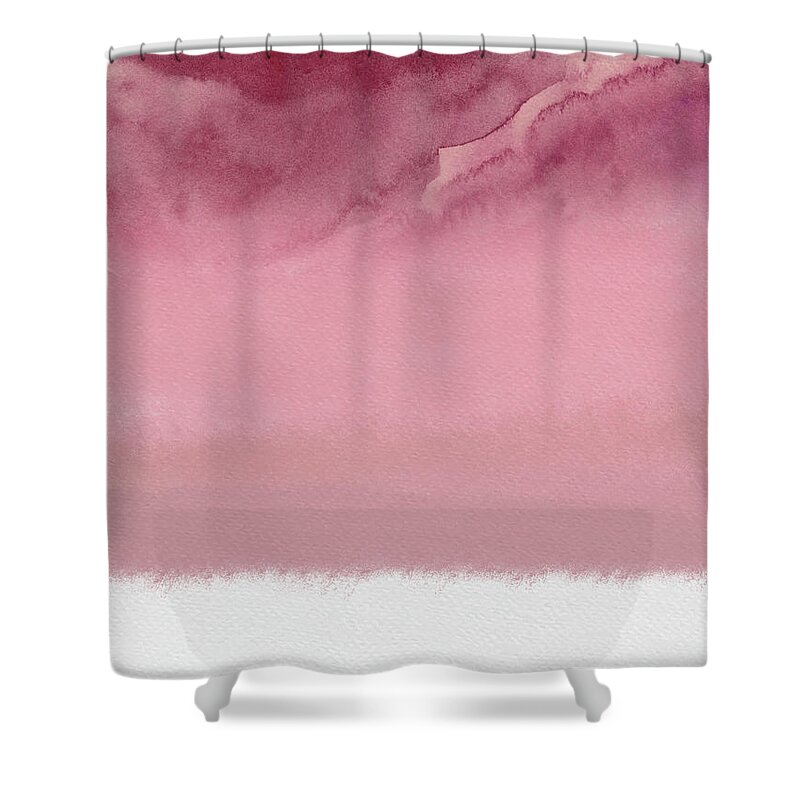 Landscape Shower Curtain featuring the painting Abstract Blush Pink Watercolor by Naxart Studio