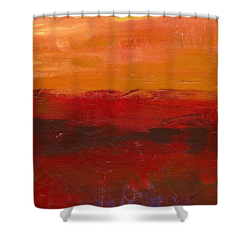 Art Shower Curtain featuring the digital art Abstract Painting #1 by Quantum orange