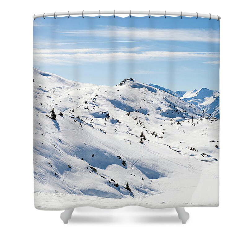 Tranquility Shower Curtain featuring the photograph Alp Dhuez #1 by Marco Maccarini