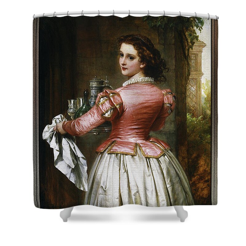 Anne Page Shower Curtain featuring the painting Anne Page by Thomas-Francis Dicksee #2 by Rolando Burbon