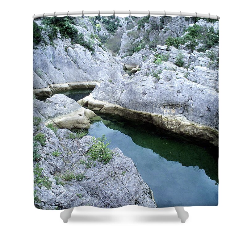 Tranquility Shower Curtain featuring the photograph Arcs Of The Ravine Is A Narrow Canyon #1 by P. Eoche