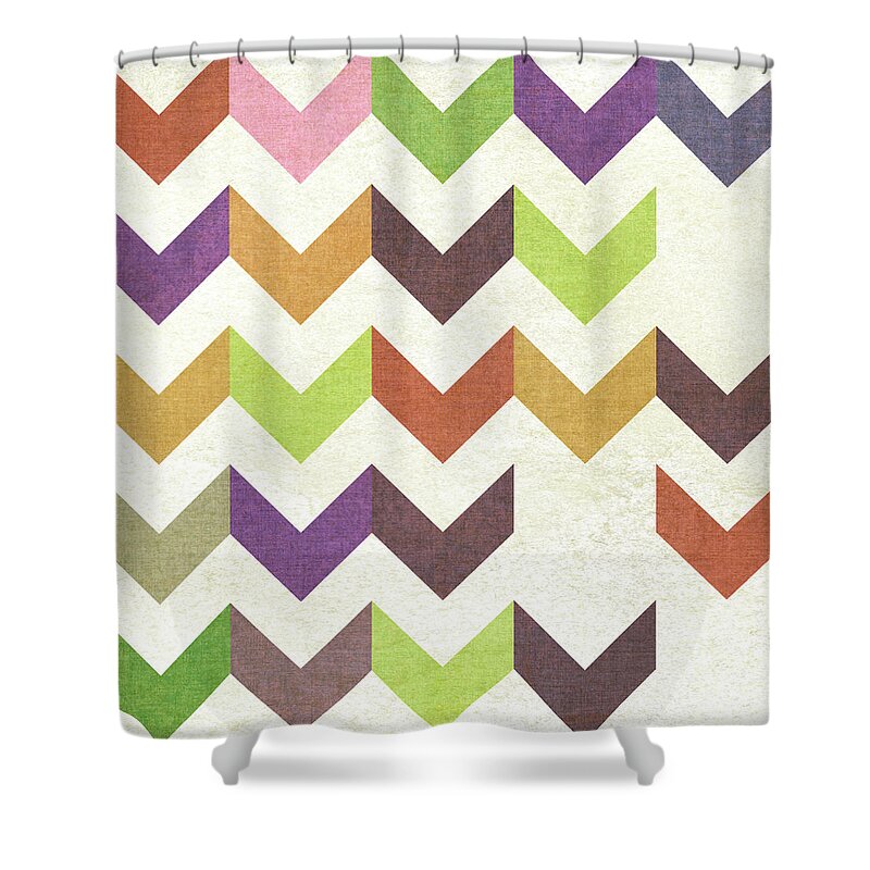 Abstract Shower Curtain featuring the painting Arrow Pattern I #1 by Jarman Fagalde