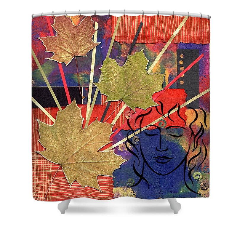 Inspirational Shower Curtain featuring the mixed media Michael the Angel by Koka Filipovic