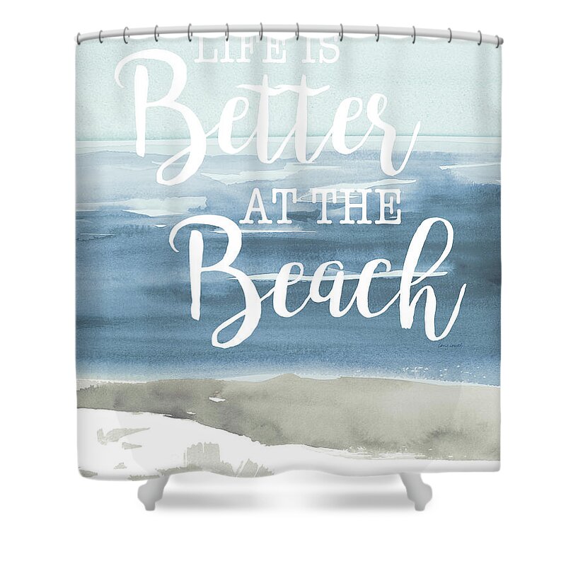 Beach Shower Curtain featuring the painting At The Beach by Lanie Loreth