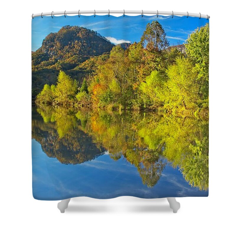 Autumn Shower Curtain featuring the photograph Autumn Reflections by Allen Nice-Webb