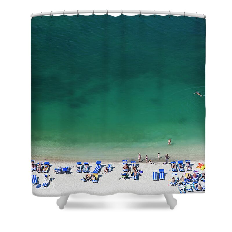 Sirolo Shower Curtain featuring the photograph Beach, Sirolo, Marche, Italy #1 by Peter Adams