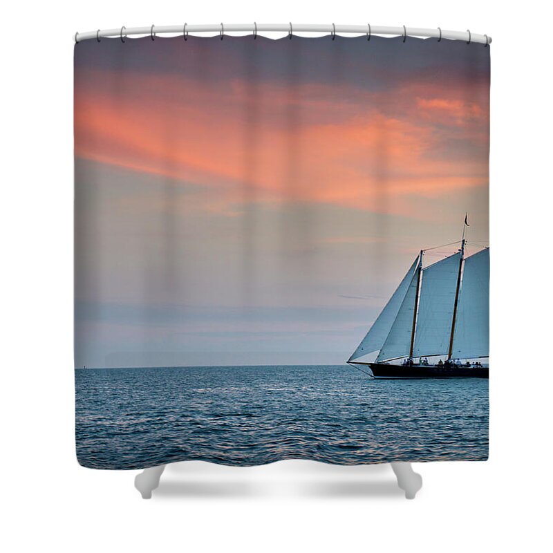 Scenics Shower Curtain featuring the photograph Beautiful Sunset Sail In Key West #1 by Ricardoreitmeyer