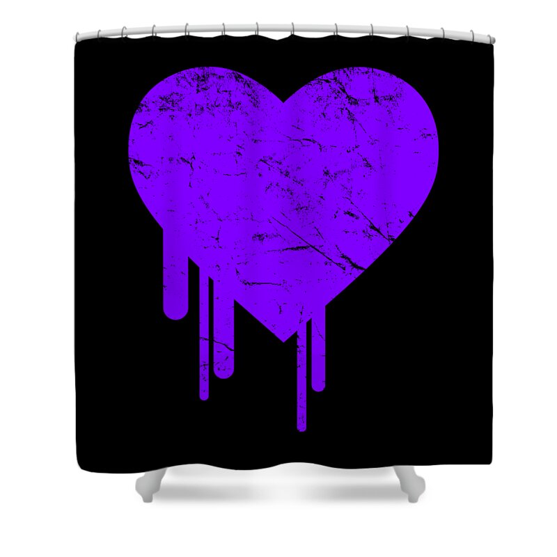 Cool Shower Curtain featuring the digital art Bleeding Purple Heart #1 by Flippin Sweet Gear