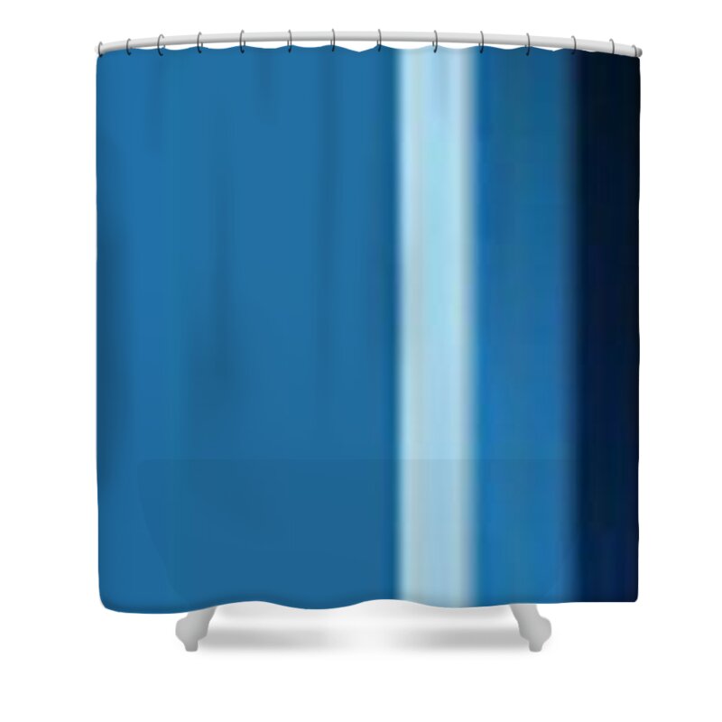 Oil Shower Curtain featuring the painting Blue Plank by Matteo TOTARO