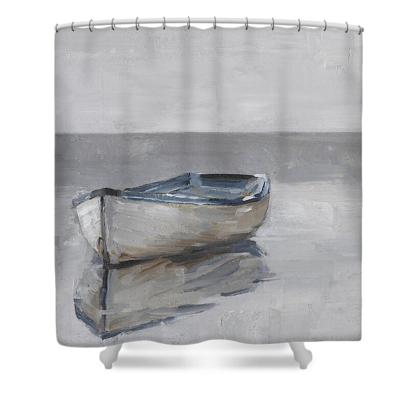Transportation & Travel+boats Shower Curtain featuring the painting Boat On The Horizon Iv #1 by Ethan Harper