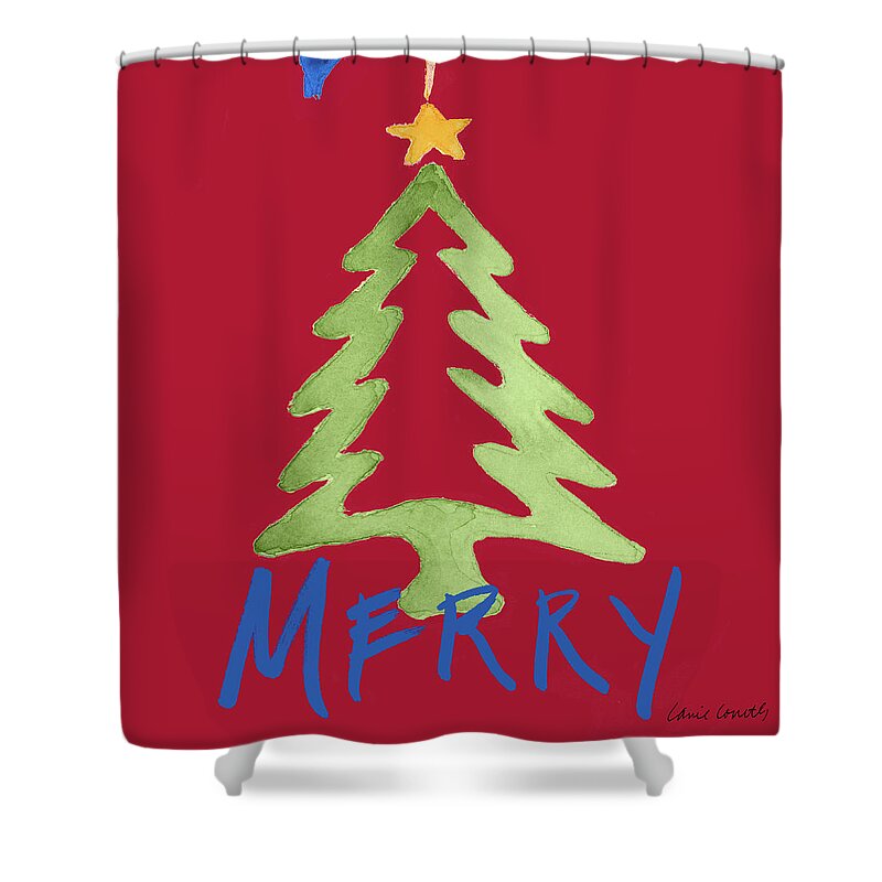 Christmas Shower Curtain featuring the painting Christmas Ornaments II by Lanie Loreth