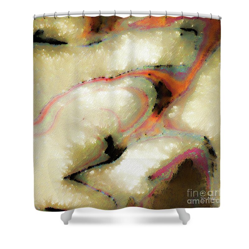 Red Shower Curtain featuring the painting 1 Corinthians 13 2. Nothing Matters Without Love by Mark Lawrence