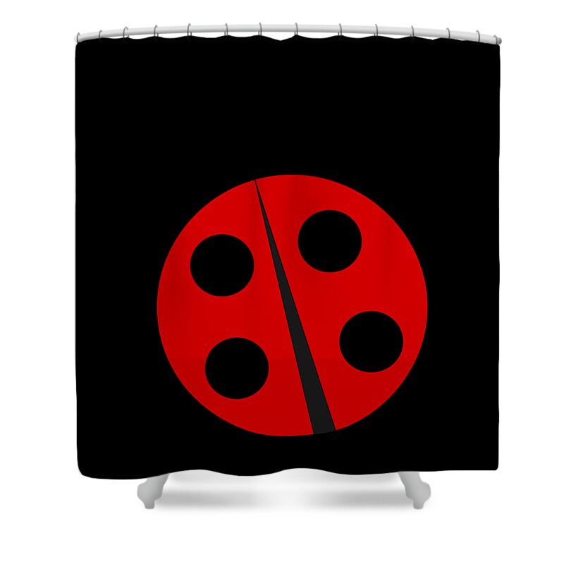 Cute Shower Curtain featuring the digital art Cute Ladybug #1 by Flippin Sweet Gear