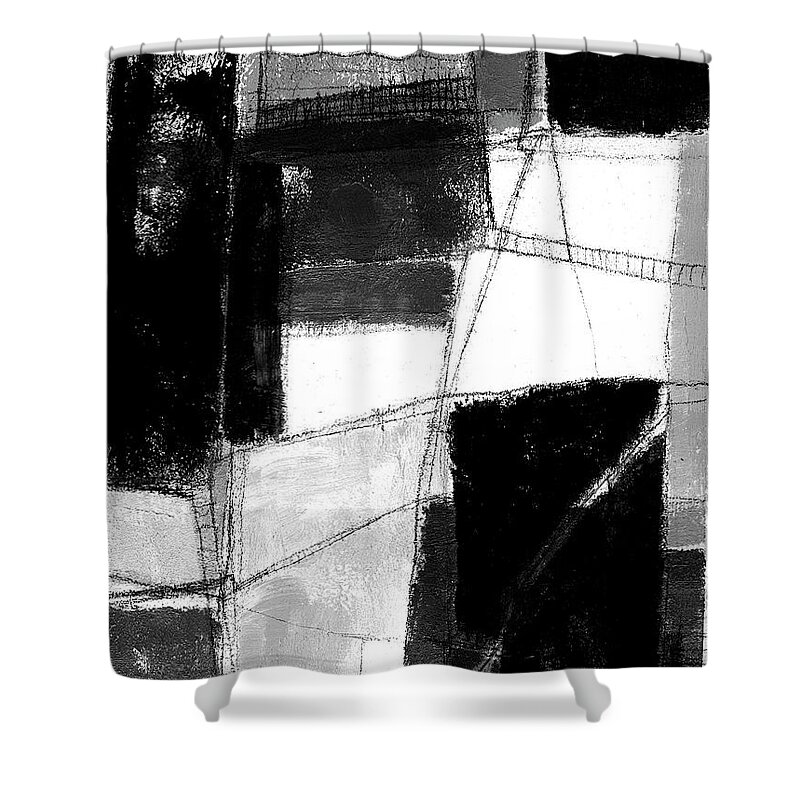 Abstract Shower Curtain featuring the painting Dynamic Deconstruct I #1 by Jennifer Goldberger