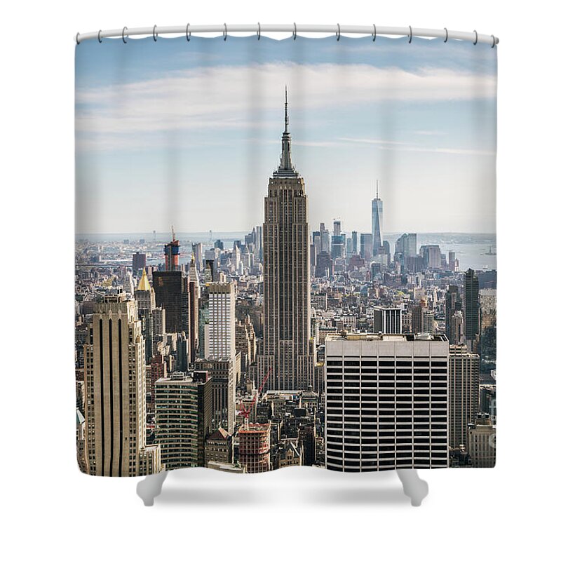 New York City Shower Curtain featuring the photograph Empire State building and Manhattan skyline, New York city, USA #1 by Matteo Colombo