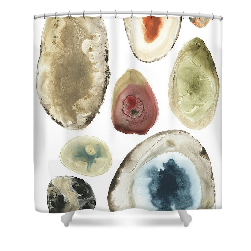 Abstract Shower Curtain featuring the painting Geode Collection I #1 by June Erica Vess