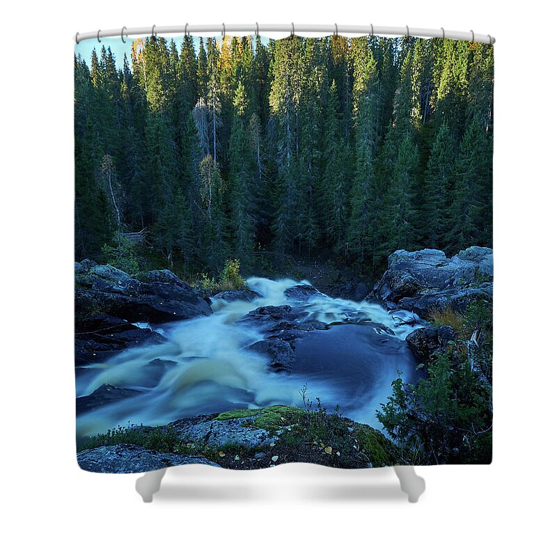 Finland Shower Curtain featuring the photograph Hepokongas waterfall #1 by Jouko Lehto