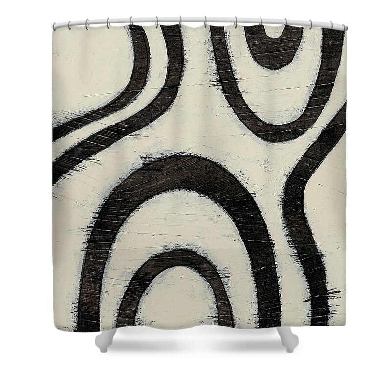 Abstract Shower Curtain featuring the painting Hieroglyph Xiii #1 by June Erica Vess