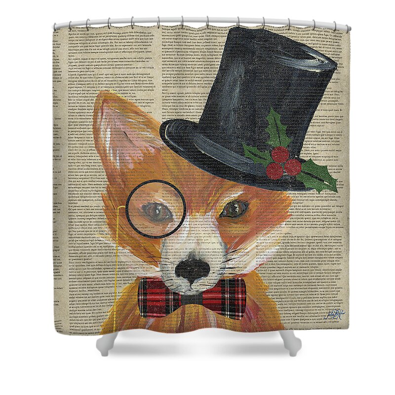 Holiday Shower Curtain featuring the painting Holiday Animals IIi by Julie Derice