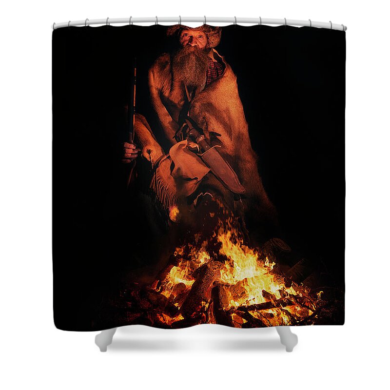 Portrait Shower Curtain featuring the photograph I Have Seen the Mountains #1 by Ron McGinnis