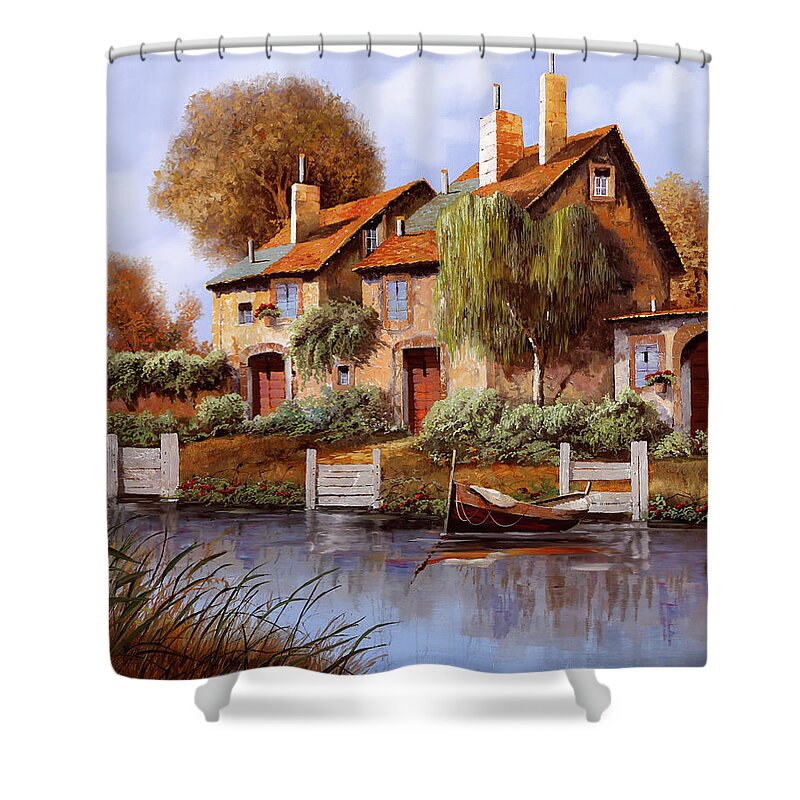 Salice Shower Curtain featuring the painting Il Salice by Guido Borelli