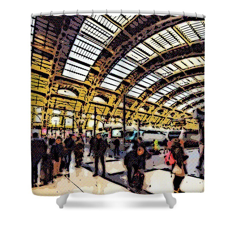 Italy Shower Curtain featuring the photograph Illustration of MILAN STATION #1 by Vivida Photo PC