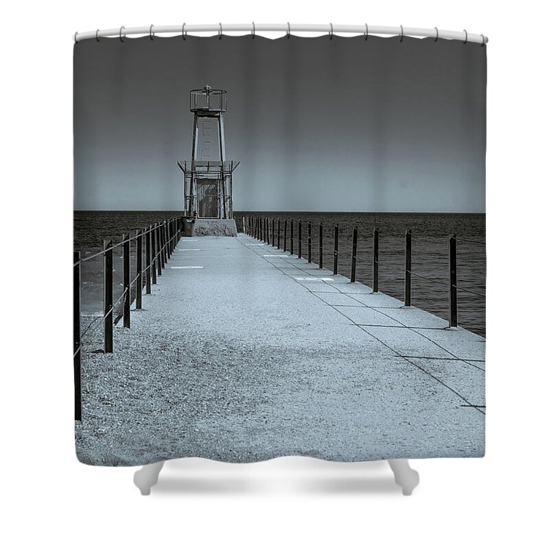 Lighthouse Shower Curtain featuring the photograph Lake Michigan #1 by Miguel Winterpacht