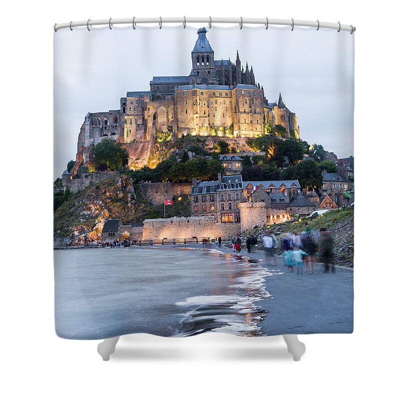 Mont Saint-michel Shower Curtain featuring the photograph Le Mont Saint Michel, Normandy, France #1 by John Harper