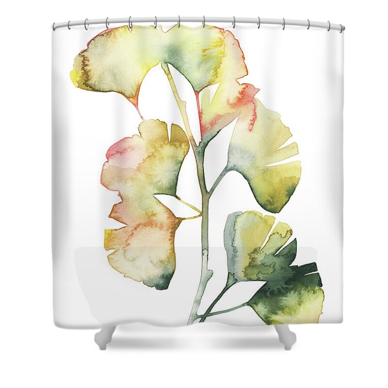 Botanical Shower Curtain featuring the painting Maidenhair Branch I by Grace Popp