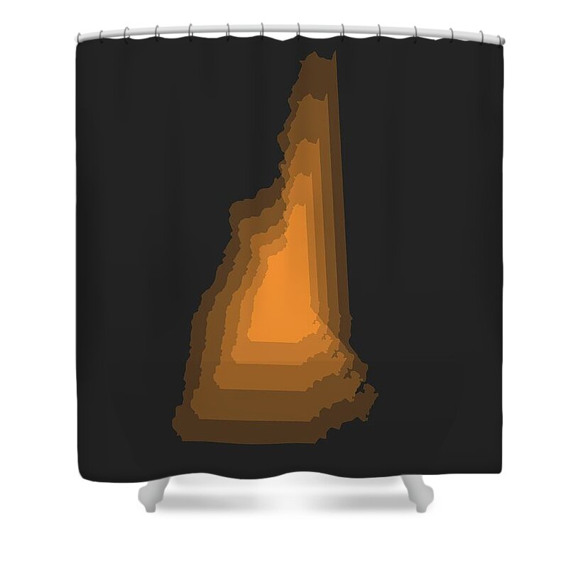 New Hampshire Map Shower Curtain featuring the digital art Map of New Hampshire by Naxart Studio