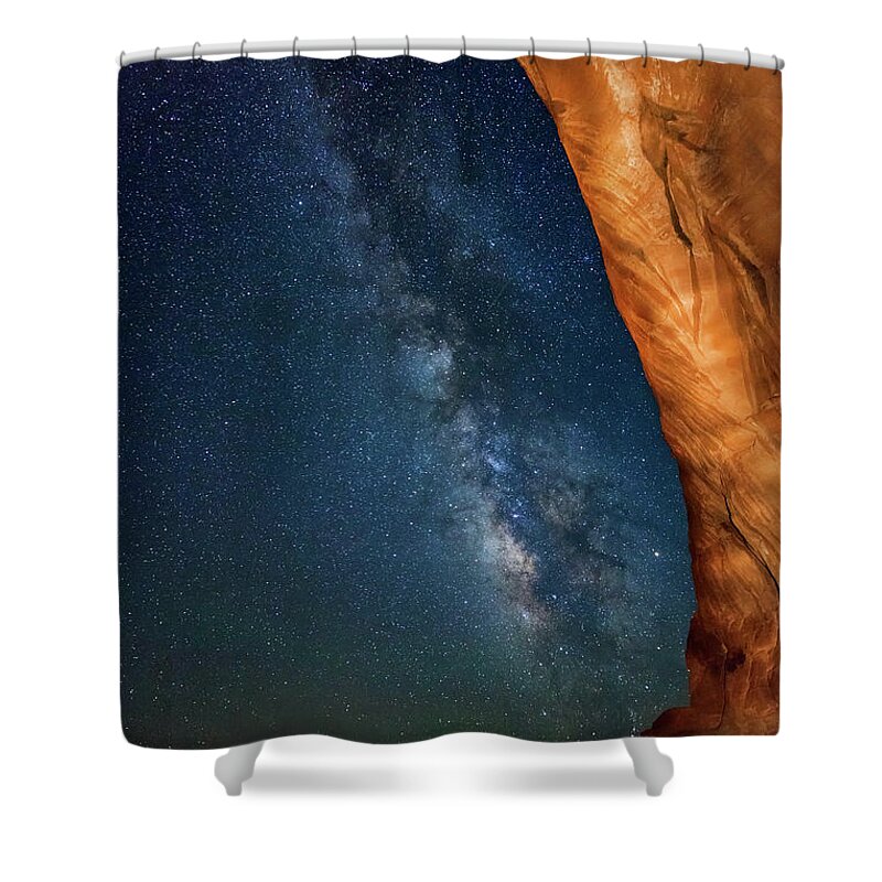 Alcove Shower Curtain featuring the photograph Milky Way at Looking Glass Rock #1 by Dan Norris