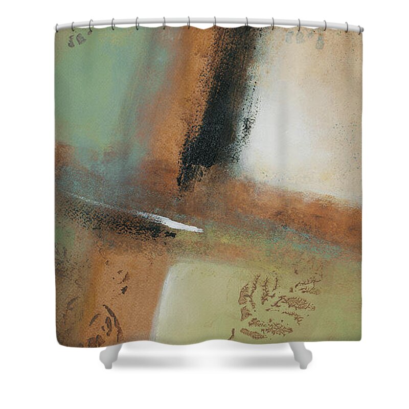 Abstract Shower Curtain featuring the painting Misty Morning I #1 by Lanie Loreth