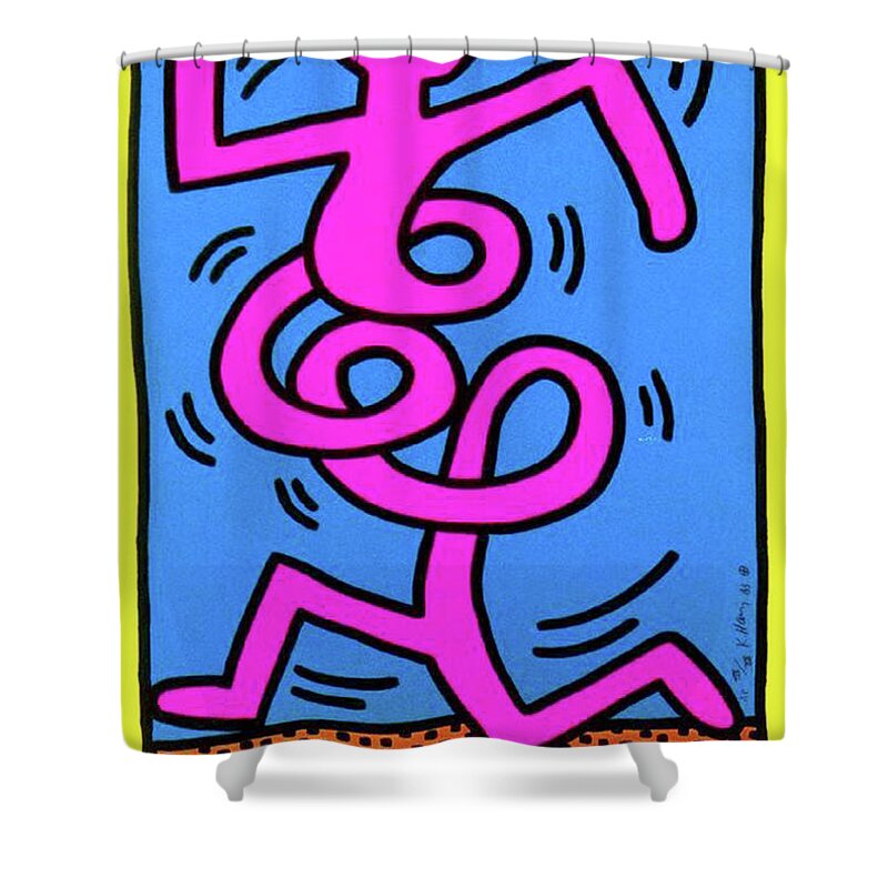 Haring Shower Curtain featuring the painting Montreux #1 by Haring