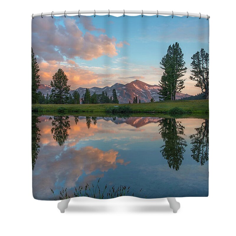 00574863 Shower Curtain featuring the photograph Mt. Dana Reflection, Tioga Pass, Yosemite National Park, California #1 by Tim Fitzharris