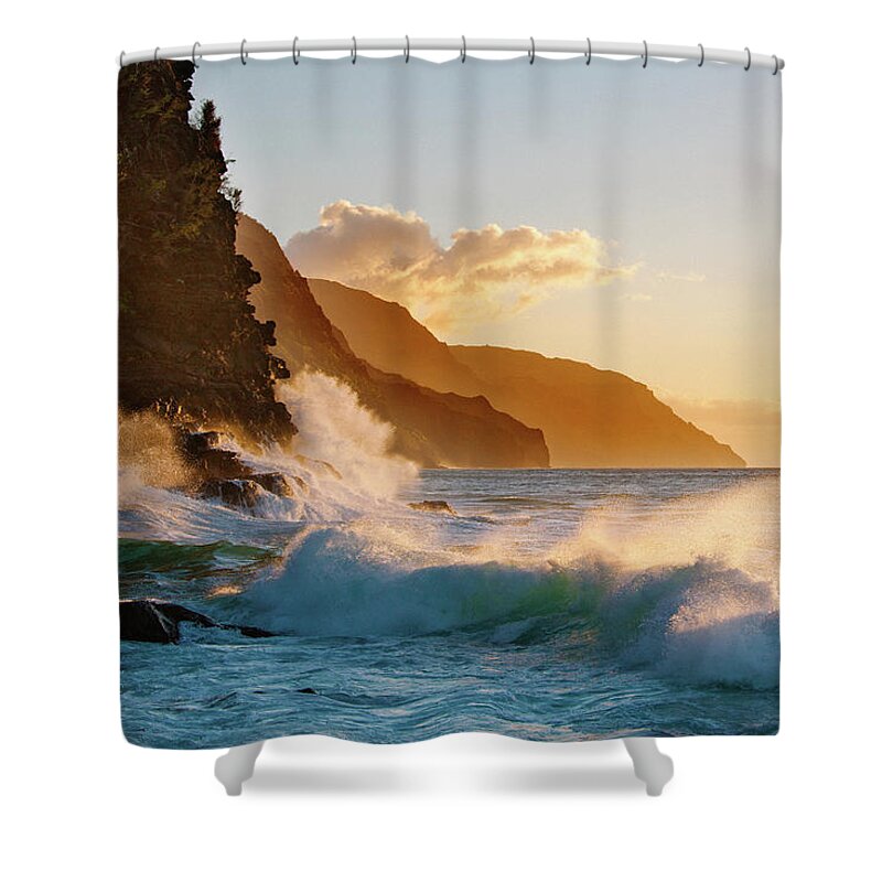 Tranquility Shower Curtain featuring the photograph Na Pali Coast Kauai #1 by M Swiet Productions