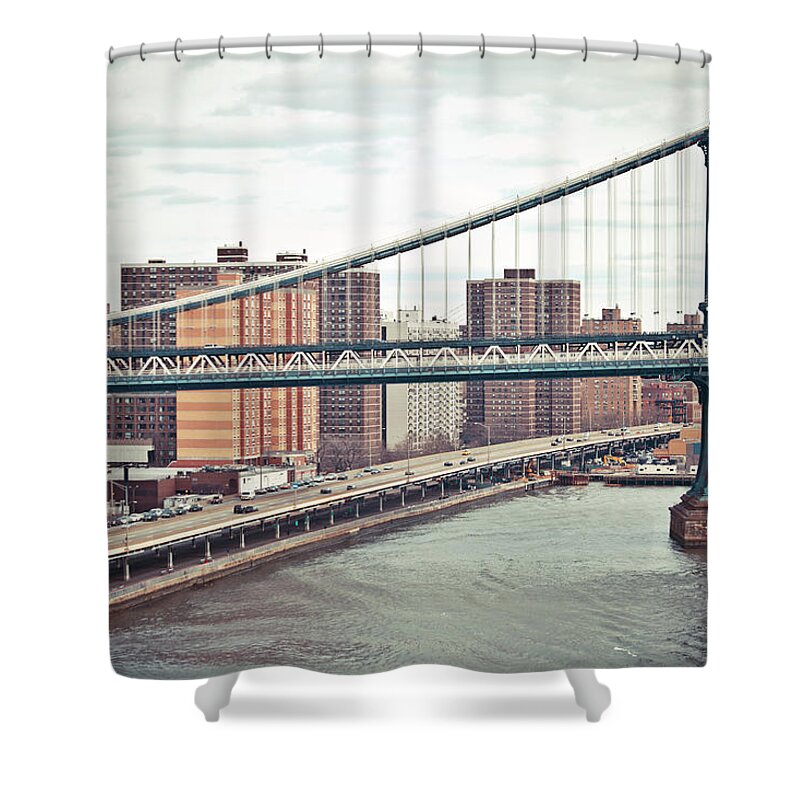 Lower Manhattan Shower Curtain featuring the photograph New York Buildings #1 by Peeterv