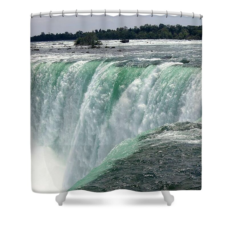 Landscape Shower Curtain featuring the painting Niagara Falls #1 by Celestial Images