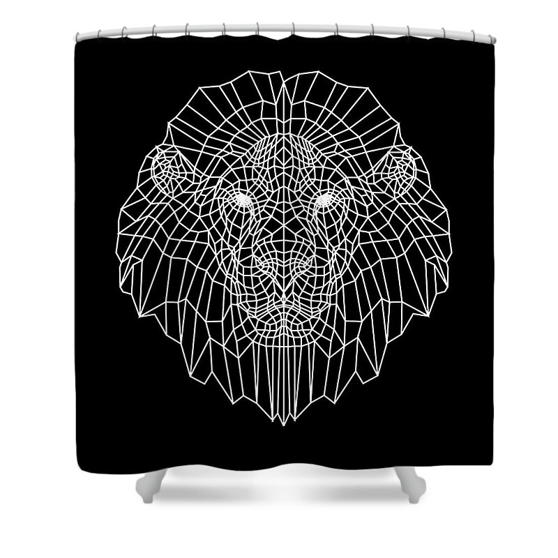 Lion Shower Curtain featuring the digital art Night Lion by Naxart Studio
