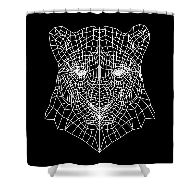 Panther Shower Curtain featuring the digital art Night Panther by Naxart Studio