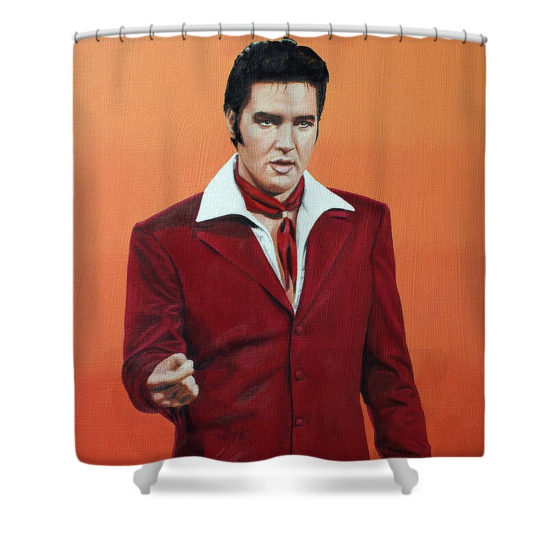 Elvis Shower Curtain featuring the painting No title #3 by Rob De Vries