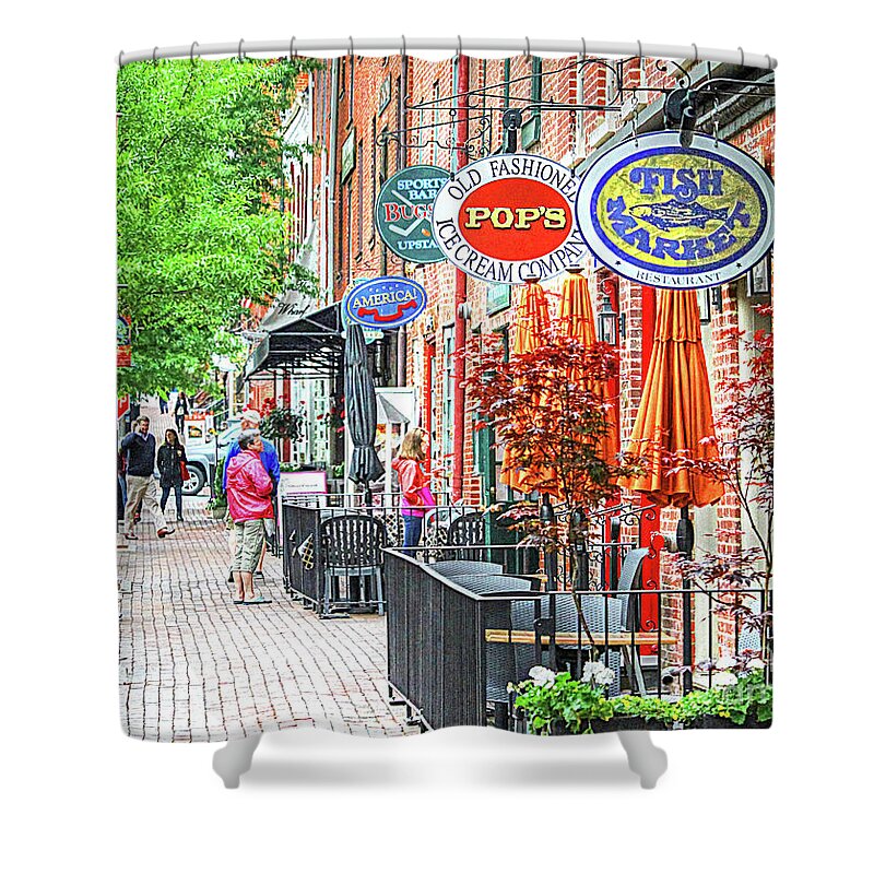 Fish Market Shower Curtain featuring the photograph Old Town Alexandria - King Street by Dave Lynch
